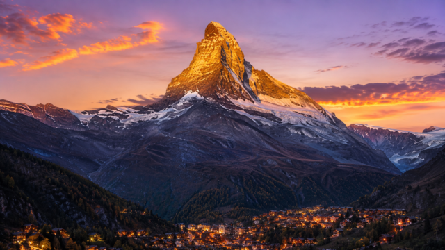 Matterhorn Zermatt Switzerland Sunset Wallpaper 4K 3840x2160 - Free Download