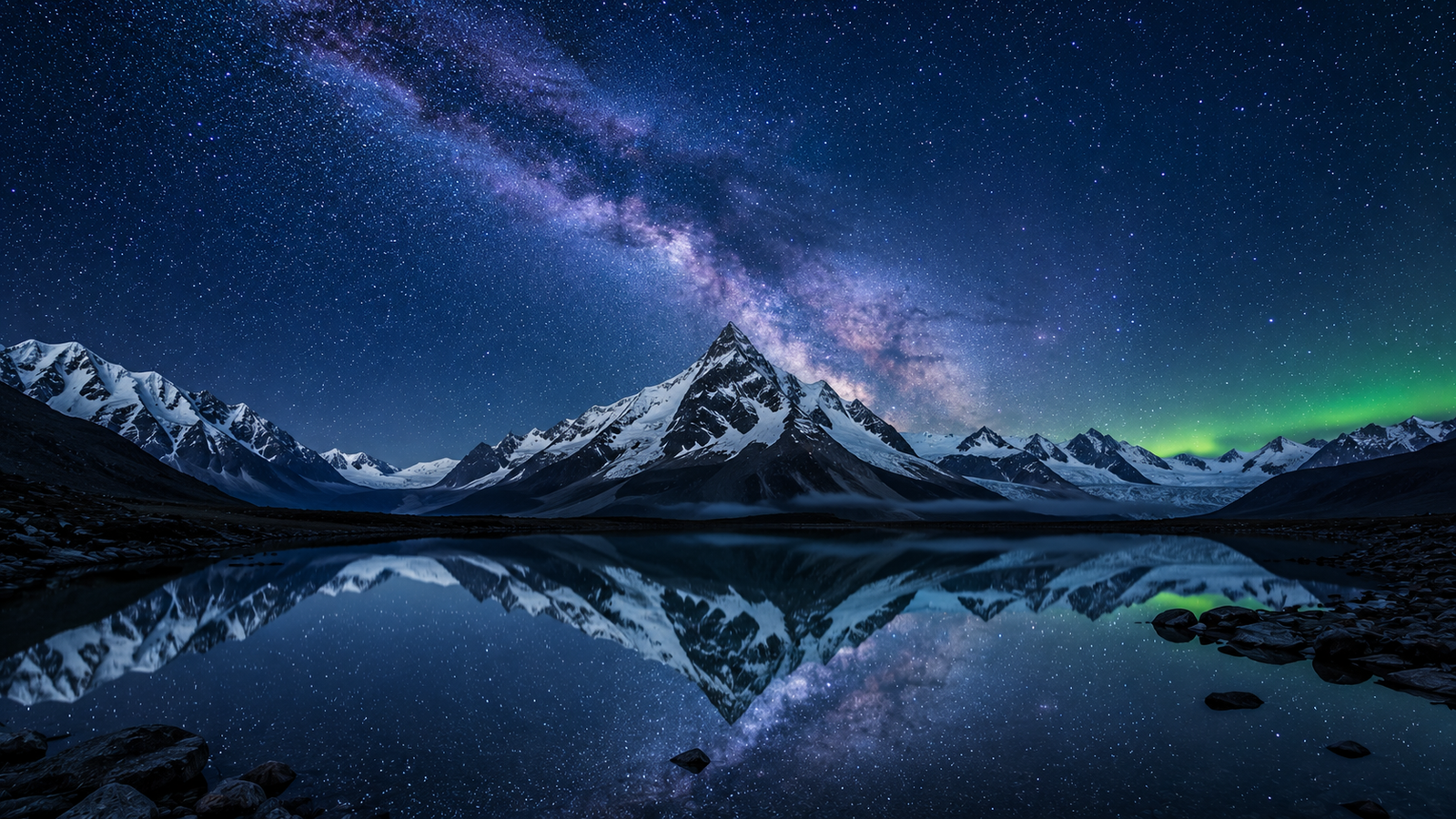 Milky Way Mountain Lake 4K Wallpaper – Night Sky - pixora4k.com