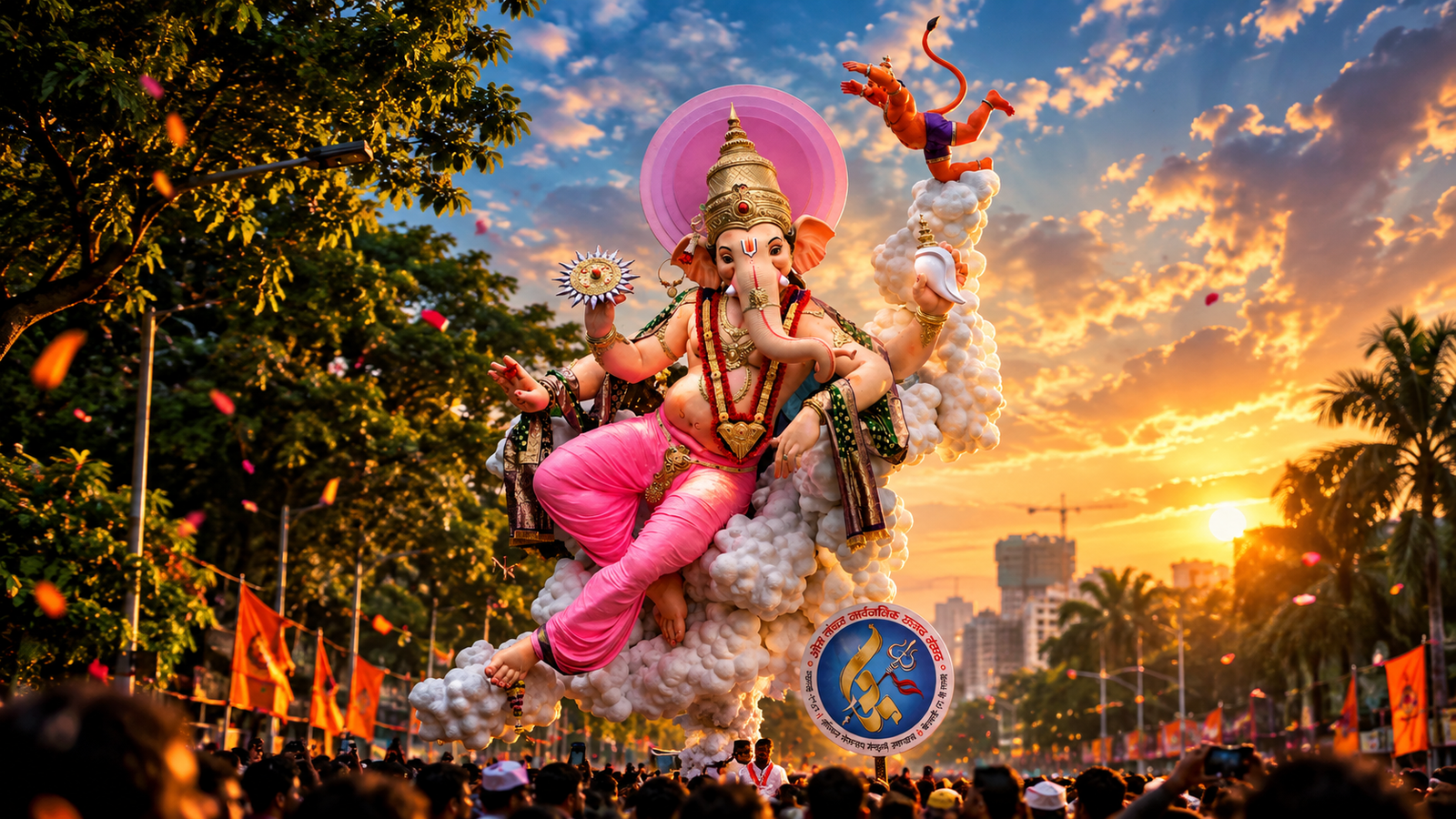 Om Tandav Khetwadi Ganpati 4K HD Wallpaper - pixora4k.com
