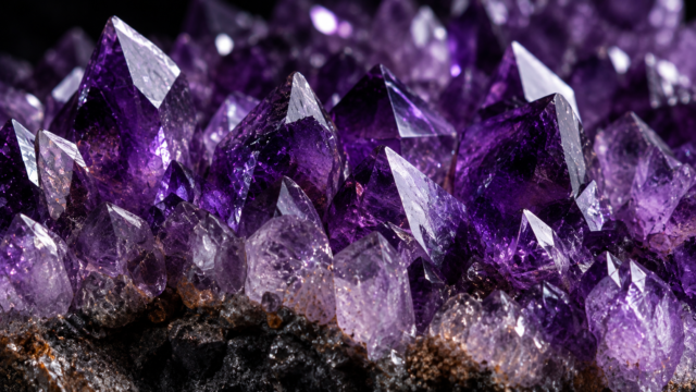 Purple Amethyst Crystal 4K Wallpaper – Gemstone Texture 3840x2160 - Free Download