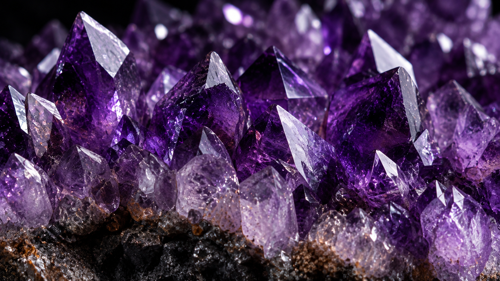 Purple Amethyst Crystal 4K Wallpaper – Gemstone Texture - pixora4k.com