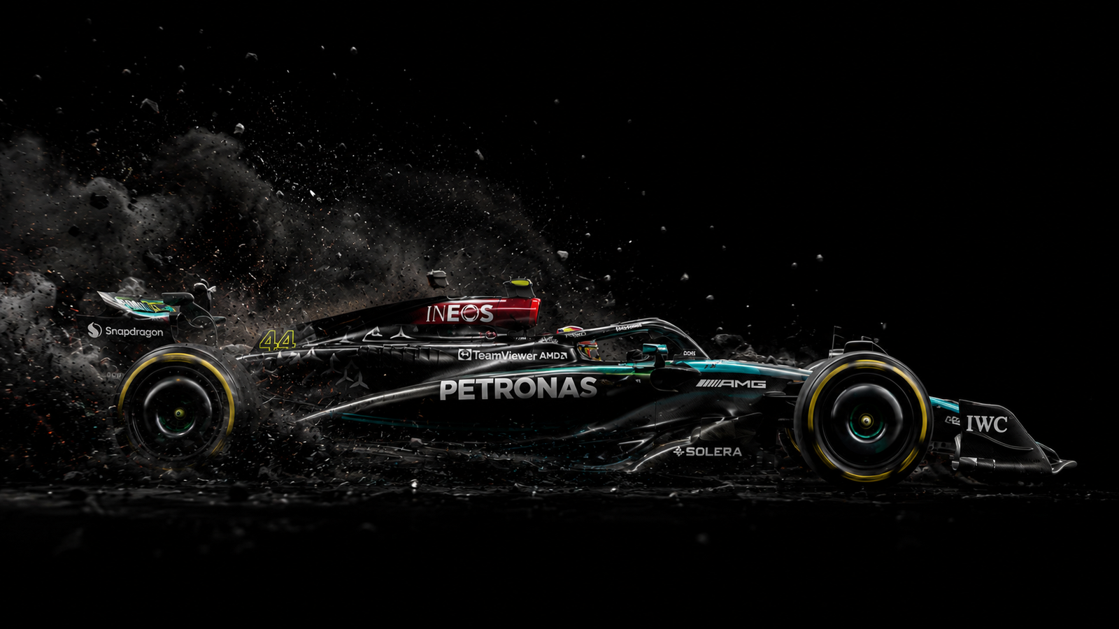 Black Mercedes F1 Racing Wallpaper 4K | Pixora4K - pixora4k.com