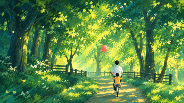 Father and Child Forest 4K Wallpaper – Anime Nature Art 3840x2160 - Free Download