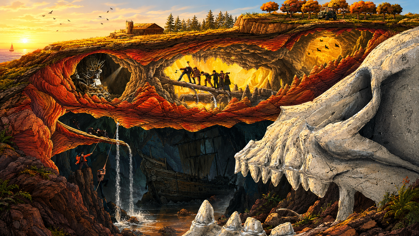 Dragon Cave Wallpaper 4K HD – Epic Fantasy Art | Pixora4K - pixora4k.com