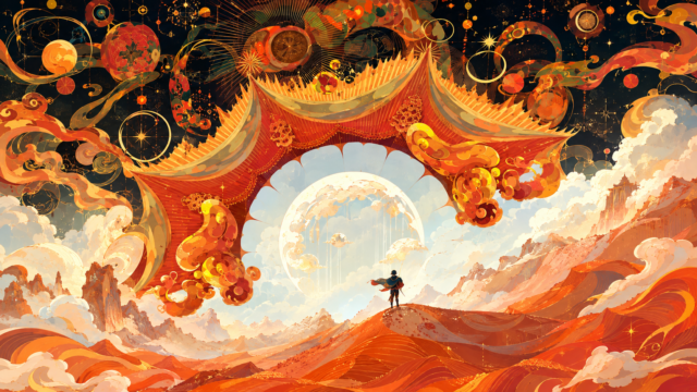 Golden Cosmic Gateway Wallpaper 4K HD | Pixora4K 3840x2160 - Free Download